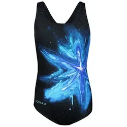 Aquarti Badeanzug Mädchen Badeanzug Chlorresistent Schwimmanzug Muscleback Wettkampf blau|bunt|schwarz 140