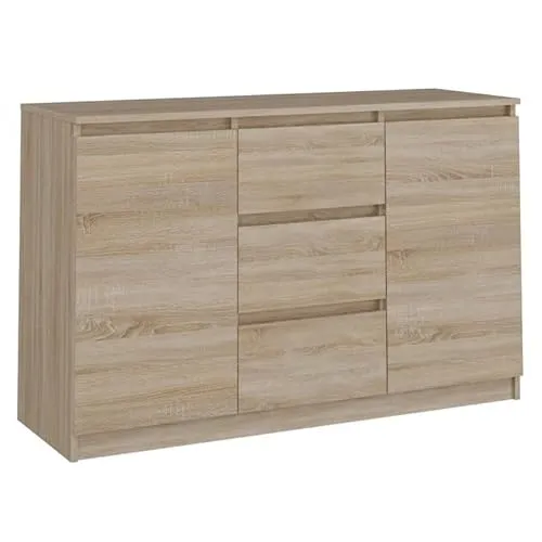 Malwa Kommode 2D3S SONOMA - Stylische Kommode mit 3 Schubladen, ideal für zusätzlichen Stauraum und optimal für jedes Wohnambiente.