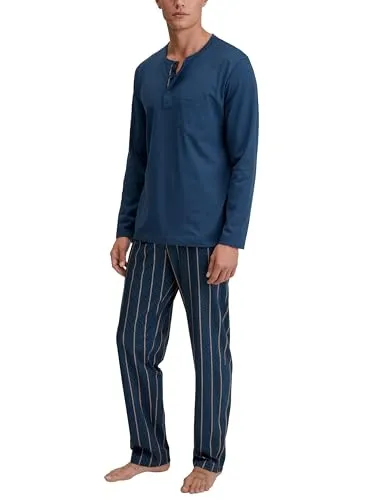 CALIDA Relax Imprint Pyjama Herren, lang aus 100% Baumwolle von CALIDA