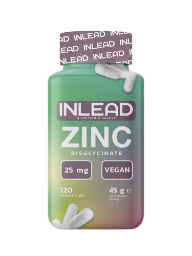 Inlead Zink Bisglycinat 120 Kapseln | Hoch Bioverfügbar | Immunsystem Vegan