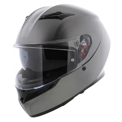 AGV K3 Mono Helm, schwarz-grau, Größe S - Motorradhelm mit optimierter Aerodynamik und 2Dry Gewebe für sofortige Schweißaufnahme - ideal für anspruchsvolle Fahrten.