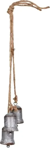 ZauberDeko Glocken Zink Hängedeko Weihnachten Windspiel Stern Hirsch Wanddeko Deko 53cm lang