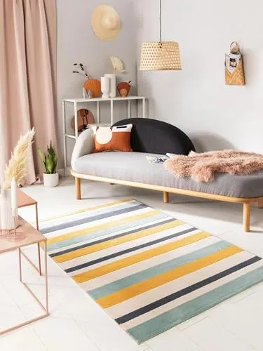 benuta Pop Teppich Blau, 120x170 cm - Rechteckiger Teppich aus Textil, Oeko-Tex® Standard 100, wasserabweisend – ideal für stilvolle und pflegeleichte Wohnräume.