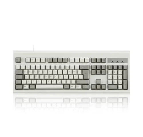 Perixx PERIBOARD-106M - Ergonomische Retro USB-Tastatur - Tastatur im Retro-Design mit ergonomischem Kurvendesign für stundenlangen Komfort, ideal für Old-School-Fans und modernes Arbeiten.