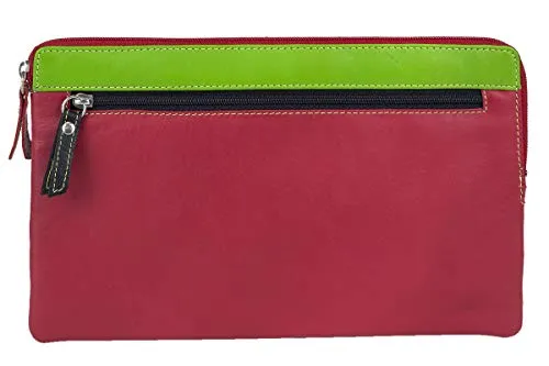 LEAS Mehrfarbige Banktasche Geldtasche Echt-Leder, bunt - Special-Edition