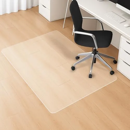 Bodenschutzmatte Bürostuhl, 90×120cm transparent Schreibtischstuhlunterlage | Bürostuhl-Unterlage für Hartböden, rutschfest Schreibtischstuhl Unterlage, versch. Größen Bodenschutz für Büro und Zuhause