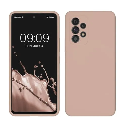 kwmobile Hülle kompatibel mit Samsung Galaxy A53 5G Hülle - Silikon Handy Case - Handyhülle weiche Oberfläche - kabelloses Laden - Altrosa