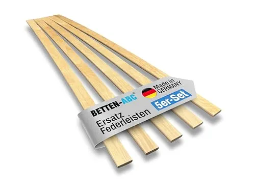 Ersatz Federholzleisten 5er Set für Lattenroste - Lattenroste Upgrade: Unsere langlebigen Ersatzleisten aus Schichtholz maximieren deinen Schlafkomfort und verlängern die Lebensdauer deines Bettes. Perfekt für Reparaturen oder Upgrades!