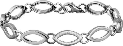 SilberDream 925 Sterling Silberarmband SDA4901JX für Damen - Stylisches 19cm Armband aus 925 Sterling Silber, glänzend und teil-mattiert. Der sichere Karabinerverschluss und die elegante Form machen es zum perfekten Accessoire für jeden Anlass.