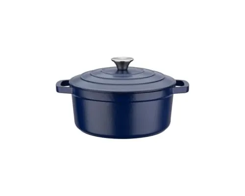 GSW Kochtopf Blue Magic, Gusseisen (1-tlg), Induktion - Robuster Gusseisen-Kochtopf mit 3,8 l Volumen, ideal für alle Herdarten, inklusive Induktion. Hitzebeständig bis 240 °C und spülmaschinengeeignet – perfekt für vielseitiges Kochen.