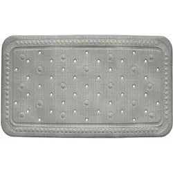 kela 22369 Badewanneneinlage, Mit Sauger, PVC-Weichschaumbeschichtet, 72 x 36 cm, Kreta, hellgrau