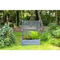 KHW Pflanzkasten Groß mit Spalier 2-tlg. Grau
