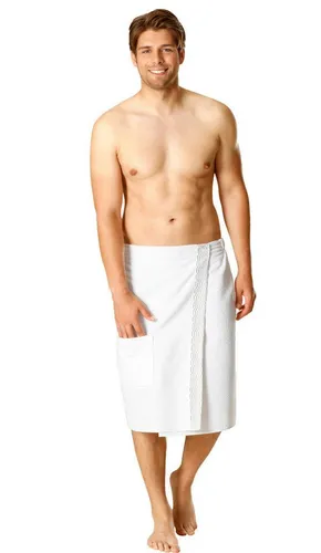 Betz Kilt Herren Saunakilt Frottee - Bademäntel aus 100% Baumwolle, wadenlang mit praktischem Klettverschluss und Gummizug, ideal für den perfekten Saunagang und als weiche Liegefläche.