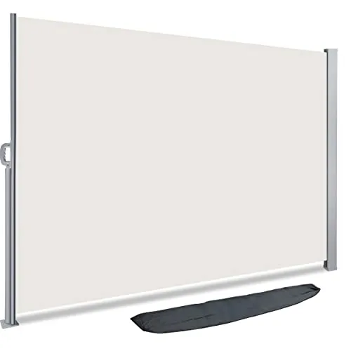 VOUNOT Ausziehbare Seitenmarkise für Balkon und Garten - Markise (140 x 300 cm) bietet effektiven Sicht-, Wind- und Sonnenschutz. Hochwertiges, wasserdichtes Polyester und langlebiger Stahl machen sie ideal für jeden Außenbereich.