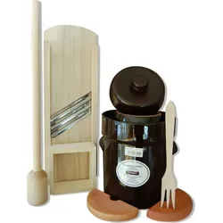 MS-Steinzeug 25 Ltr. Gärtopf-Set mit Hobel, Stampfer und Gabel