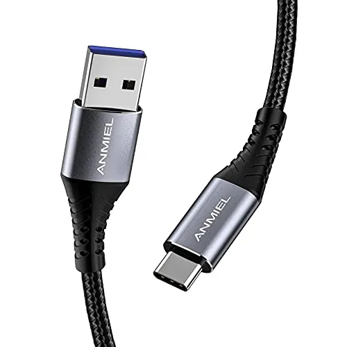 ANMIEL USB-Typ-C-Kabel, 2 m, 3 A, schnelles Aufladen, USB 3.0 Gen 1, Typ C-Kabel, hohe Haltbarkeit, Nylon-geflochtenes Ladekabel, für Samsung Galaxy S10/S9/S8 Plus/Note 9/8, LG V30, G6, Tab S4 etc.