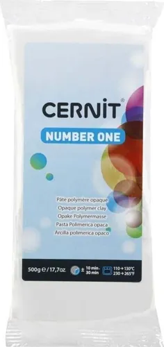 Cernit Polymer Clay N°1 White Opaque 500 g - Modelliermasse für kreative Projekte, flexibel und geruchlos. Ideal für Schmuck und Miniaturen, einfach zu verarbeiten und in großen Farbvarianten erhältlich.