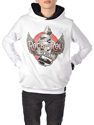 BEZLIT Jungen Kinder Hoodie Kapuzen Pullover 30334 Weiß 152