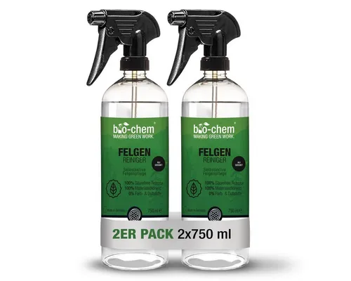 bio-chem Felgenreiniger 2x 750 ML – kraftvoll und säurefrei - Autopflege & Motorradpflege: Selbstwirkender Felgenreiniger entfernt mühelos Bremsstaub und Schmutz, ist materialschonend und biologisch abbaubar – ideal für Alufelgen.