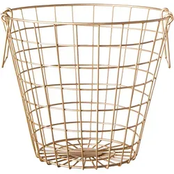 Drahtkorb aus Eisen in Gold mit 2 Griffen - Moderner Aufbewahrungskorb von Nitma - Eleganter Regalkorb aus hochwertigem Eisen mit 2 praktischen Griffen für einfachen Transport. Ideal für stilvolle Aufbewahrung und passt perfekt zu jedem Einrichtungsstil.