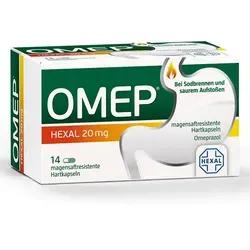 OMEP HEXAL 20 mg magensaftresistente Hartkapseln - Arzneimittel zur Behandlung von Refluxsymptomen wie Sodbrennen, mit dem Wirkstoff Omeprazol und magensaftresistenter Formulierung für optimale Wirkung.