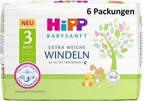 HiPP Babysanft Windeln Midi 3 Doppelpack