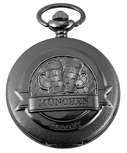 Excellanc Taschen-Uhr mit Kette Unisex München Analog Quarz 4000028 (dunkelgrau)