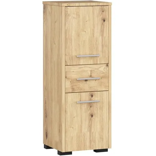 AKORD Badezimmerschrank FIN 85 2D1SZ - Hoch- & Midischränke fürs Bad, vielseitig als Steh- oder Hängeschrank verwendbar, mit modernem Design und stabiler Konstruktion für optimale Aufbewahrung.