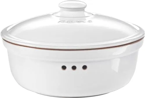 Römertopf Brottopf rund Keramik weiß Ø 30 cm in weiß von RÖMERTOPF