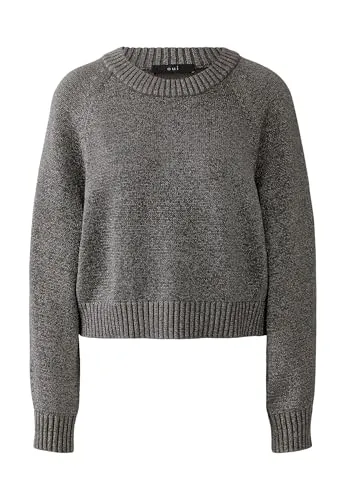 Oui Damen Pullover boxy geschnitten Uni - Stylischer Pullover für Damen, aus hochwertiger Baumwollmischung, boxy geschnitten für modernen Look und optimalen Tragekomfort.