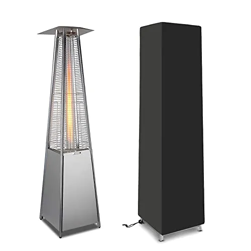Ranikeer 420D Heizstrahlerabdeckung Wetterschutzhülle für pyramidenförmigen freistehenden Terrassenheizstrahler, Wasserdichter Robuster Abdeckung Staubschutz Atmungsaktives Oxford Gewebe 221*61*53cm