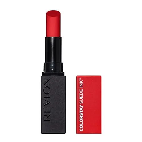 Revlon ColorStay Suede Ink Lipstick, deckender Lippenstift, langanhaltend, nicht übertragbare Formel, angereichert mit Vitamin E, wasserfest, 015 Lip Boom, 2,55 g