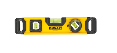 DeWALT Wasserwaage Torpedo 25cm DWHT0-43003 - Wasserwaagen, präzise Messung mit 3 Libellen für exakte Ausrichtung, ideal für Handwerker und Heimwerker.