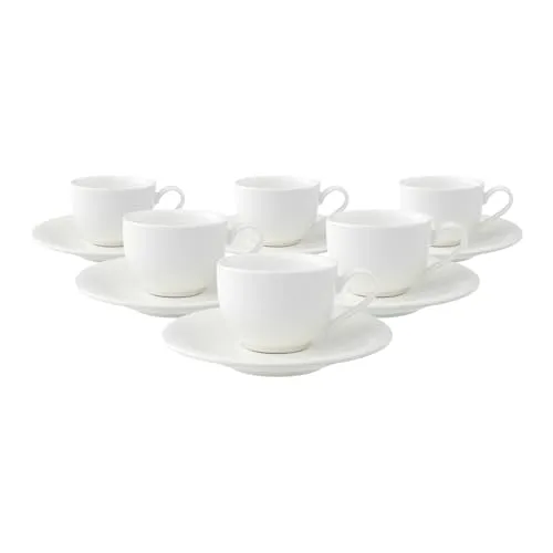 Villeroy & Boch Cottage Basic Espressotasse mit Untertasse 50 ml - DS - Thermobehälter aus Premium Porzellan, mikrowellensicher und spülmaschinenfest, perfekt für entspannte und festliche Anlässe.