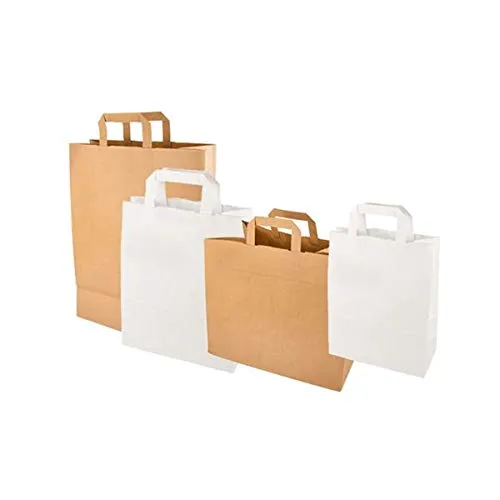 PAPSTAR Papier-Tragetasche, 180 x 100 x 220 mm, braun aus Kraftpapier, 70 gqm, Tragkraft: 4 kg, mit Tragegriff - 1 Stück (86443)