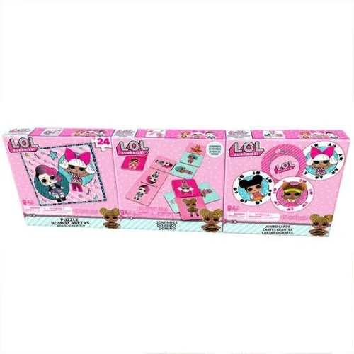 SPINMASTER LOL SURPRICE 3 SPIELE PUZZLE KARTENSPIEL DOMINO