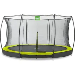 Trampolin EXIT Silhouette Ground Ø 366 cm mit Sicherheitsnetz in Lime - Trampolin mit Sicherheitsnetz, ideal für sicheres Springen im Garten und fördert die Fitness der ganzen Familie.