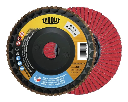 Tyrolit Fächerschleifscheibe CERABOND X 125 mm CA-40 gew. - 34577061