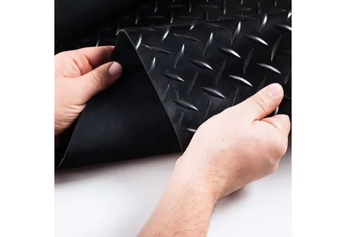 ANRO Gummimatte Bodenmatte Gummimatte Bodenbelag Tränenblech schwarz div. Größen, Einzelstück, 1-St., tränenblechoptik - geprägt