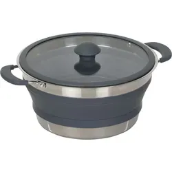 Berger Edelstahl Falt-Topf 3,5 Liter – platzsparend und vielseitig - Töpfe – Praktischer Falt-Topf aus Edelstahl und Silikon, ideal für mobiles Kochen auf Reisen, lässt sich auf nur 6 cm Höhe zusammenfalten.