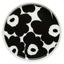 Marimekko Oiva Unikko Teller Ø 20 cm, weiß / schwarz von Marimekko