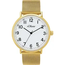 s.Oliver Herren Armbanduhr mit Metallband, Gold von s.Oliver