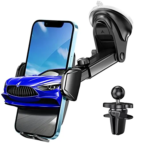 Josnown Handyhalterung Auto, Upgrade Version 3 in 1 Saugnapf & Lüftung Handyhalter Auto, 360° Drehung Universal Kfz Handy Halterung für iPhone Huawei Xiaomi Samsung