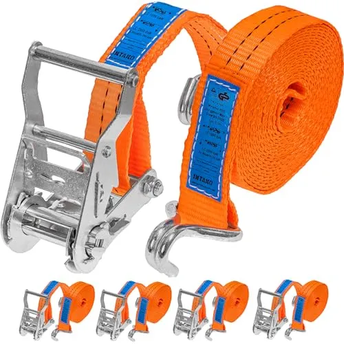 Spanngurte mit Ratsche und Haken in orange von INTAKO