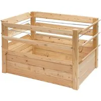 Lärchenholz-Hochbeet Premium XXL 125 x 91 x 73 cm - Hochbeet aus naturbelassenem Lärchenholz mit zusätzlichen Kulturflächen, ideal für Gartenliebhaber und nachhaltigen Anbau.
