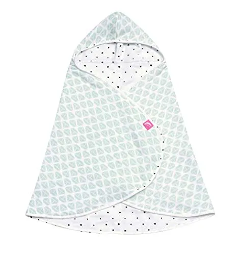 Babybadetuch Öko-Tex Standard 100 aus Baumwollmusselin Kapuzenhandtuch 65x130cm - Schiffe mintgrün