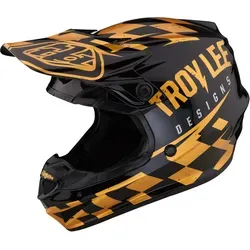 Troy Lee Designs SE4 MIPS Motocross Helm, schwarz-gold, Größe XL - Hochwertiger Motorradhelm mit MIPS-Technologie für zusätzlichen Schutz, ergonomisches Design, ideal für anspruchsvolle Fahrer.