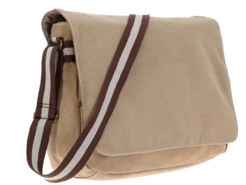 Tasche QUADRA CANVASBAG DIN A4 Canvas Canvastasche Tasche Schultertasche (Camel Sand)