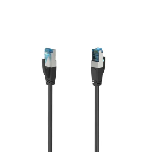 Hama Cat 6a Netzwerkkabel 15m - Gigabit Ethernet bis zu 10 Gbps, doppelt geschirmt für optimale Signalübertragung und ideal für beengte Platzverhältnisse