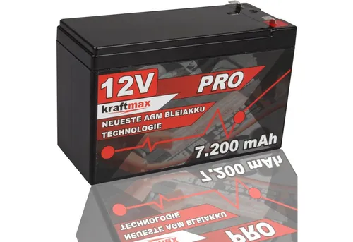 Kraftmax Industrial Pro Bleiakku 12V 7,2Ah - Hochleistungs-AGM-Bleiakku mit 12V und 7,2Ah, ideal für industrielle Anwendungen und zuverlässige Energieversorgung.